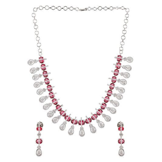 Sparkling Essentials Rubelle American Diamond Necklace Set