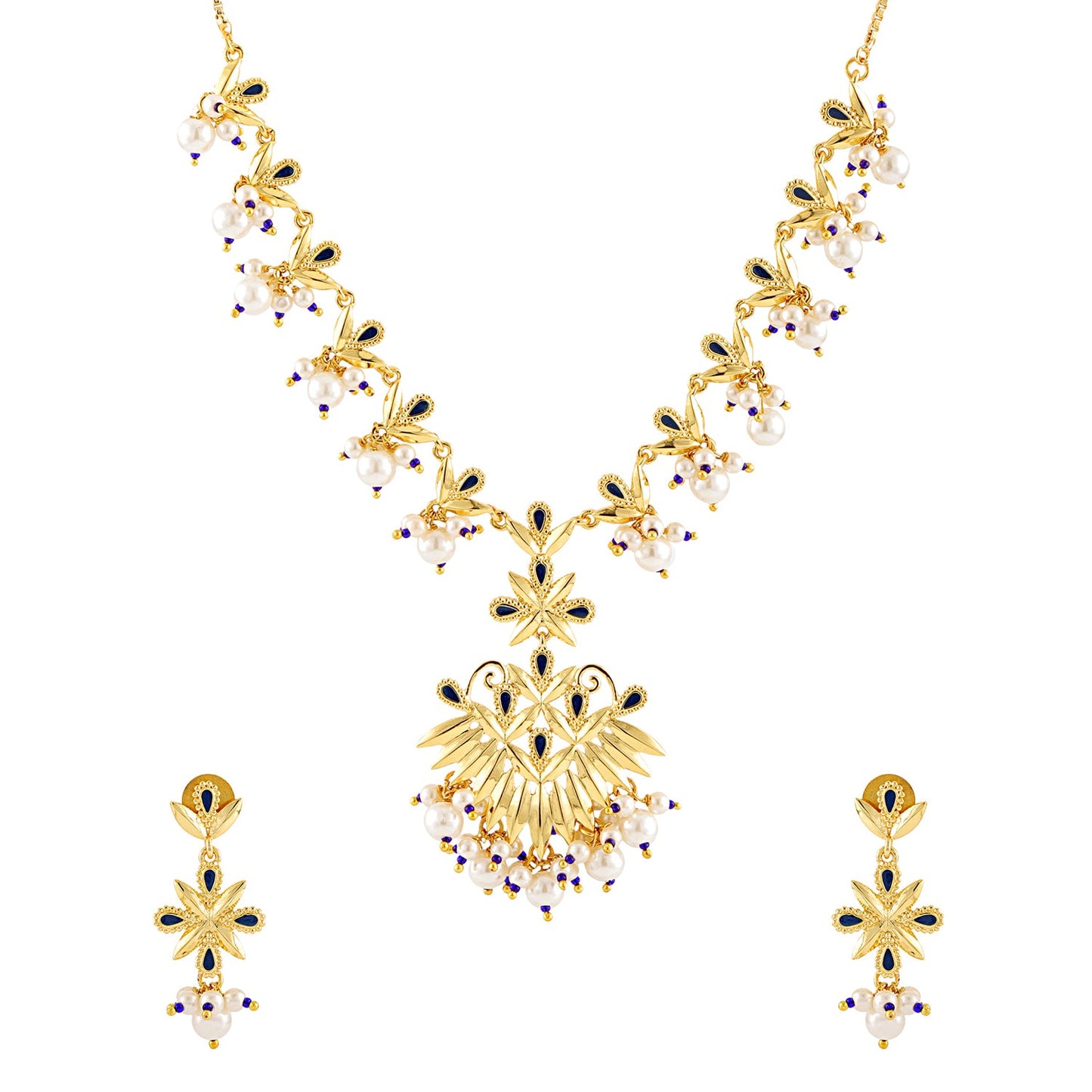 Gota Patti Shahi Guldaasta Necklace Set