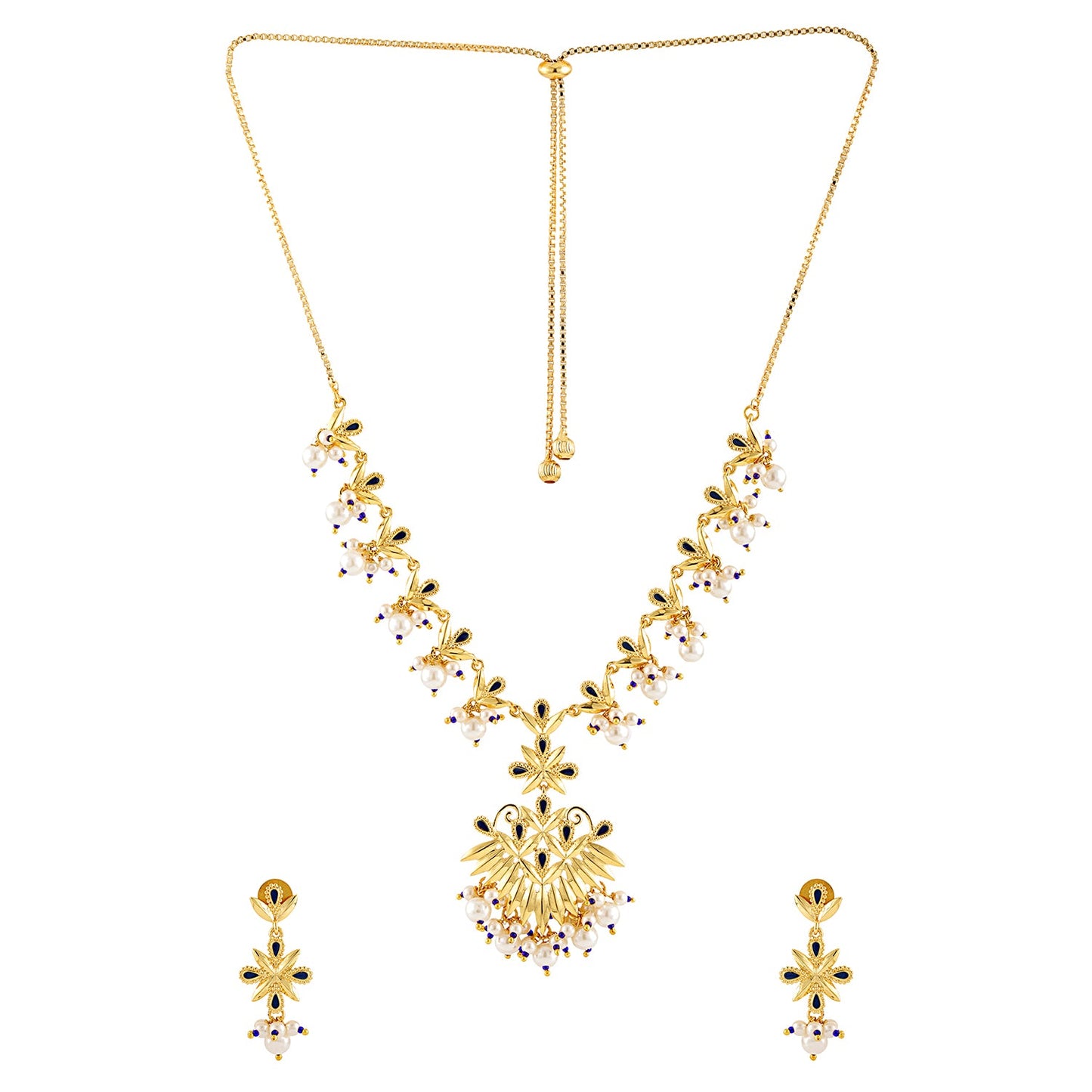 Gota Patti Shahi Guldaasta Necklace Set