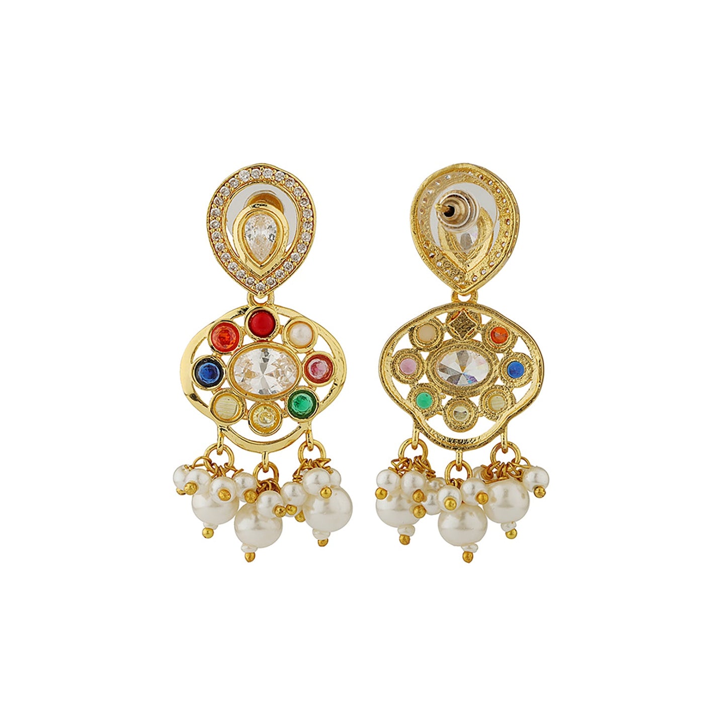 Navratan Fluid Elegance Short Necklace Set